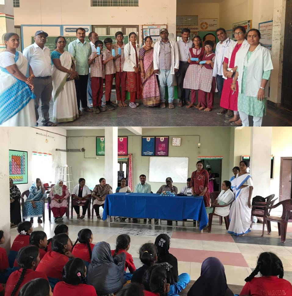 ప్రాథమిక ఆరోగ్య కేంద్రం పరిధిలో విద్యార్థినీ విద్యార్థులకు కంటి పరీక్షలు
