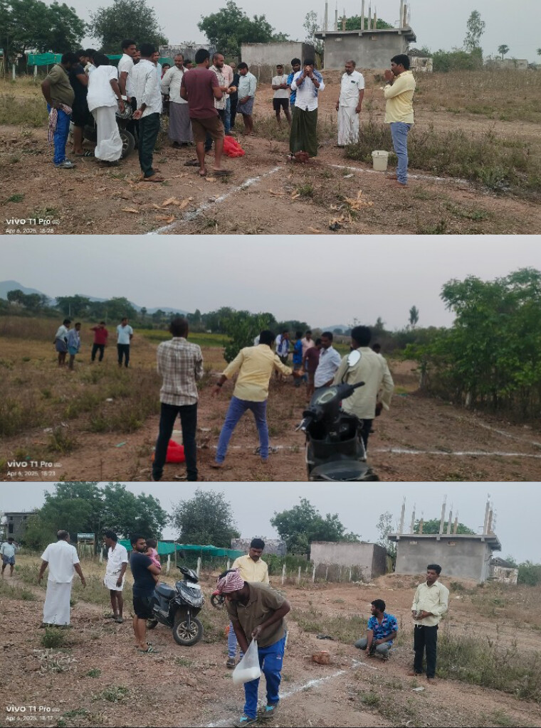 వాటర్ ప్లాంట్ ప్రారంభోత్సవం కోసం భూమి పూజ చేసిన తీన్మార్ జయ్