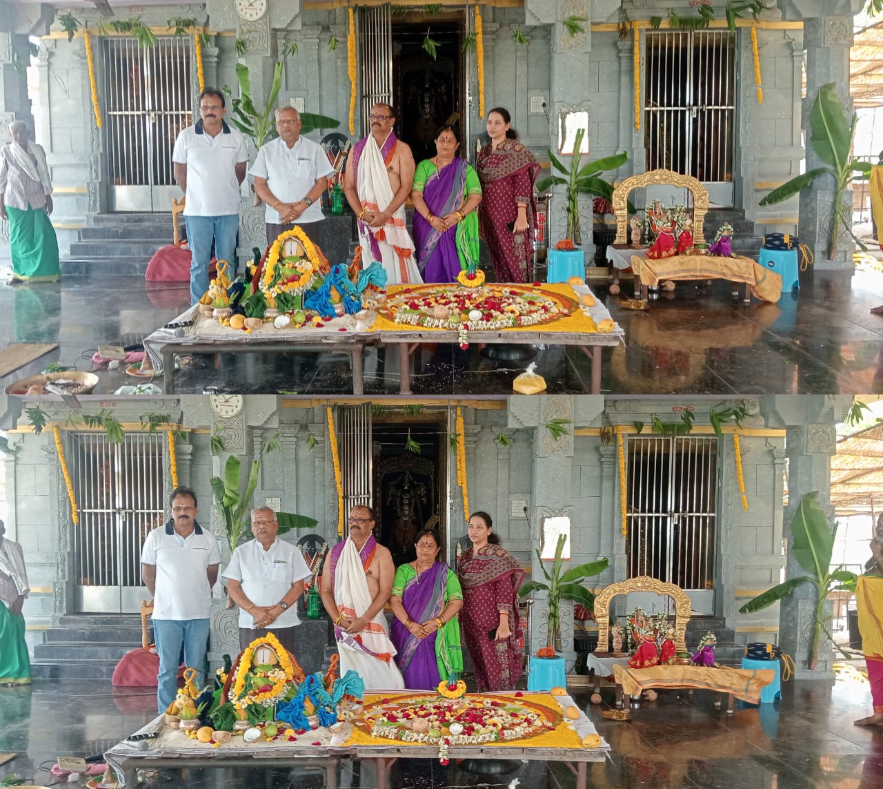శివ మార్కండేయ దేవస్థానంలో రెండు రోజున గణపతి పూజ పుణ్యాహవాచనం