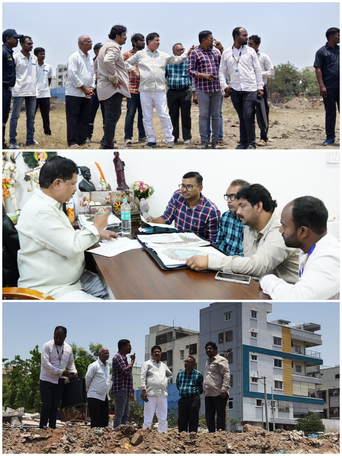 హైడ్రా అధికారులతో సమావేశమై నల్లచెరువును పరిశీలించిన ఎమ్మెల్యే మాధవరం కృష్ణారావు