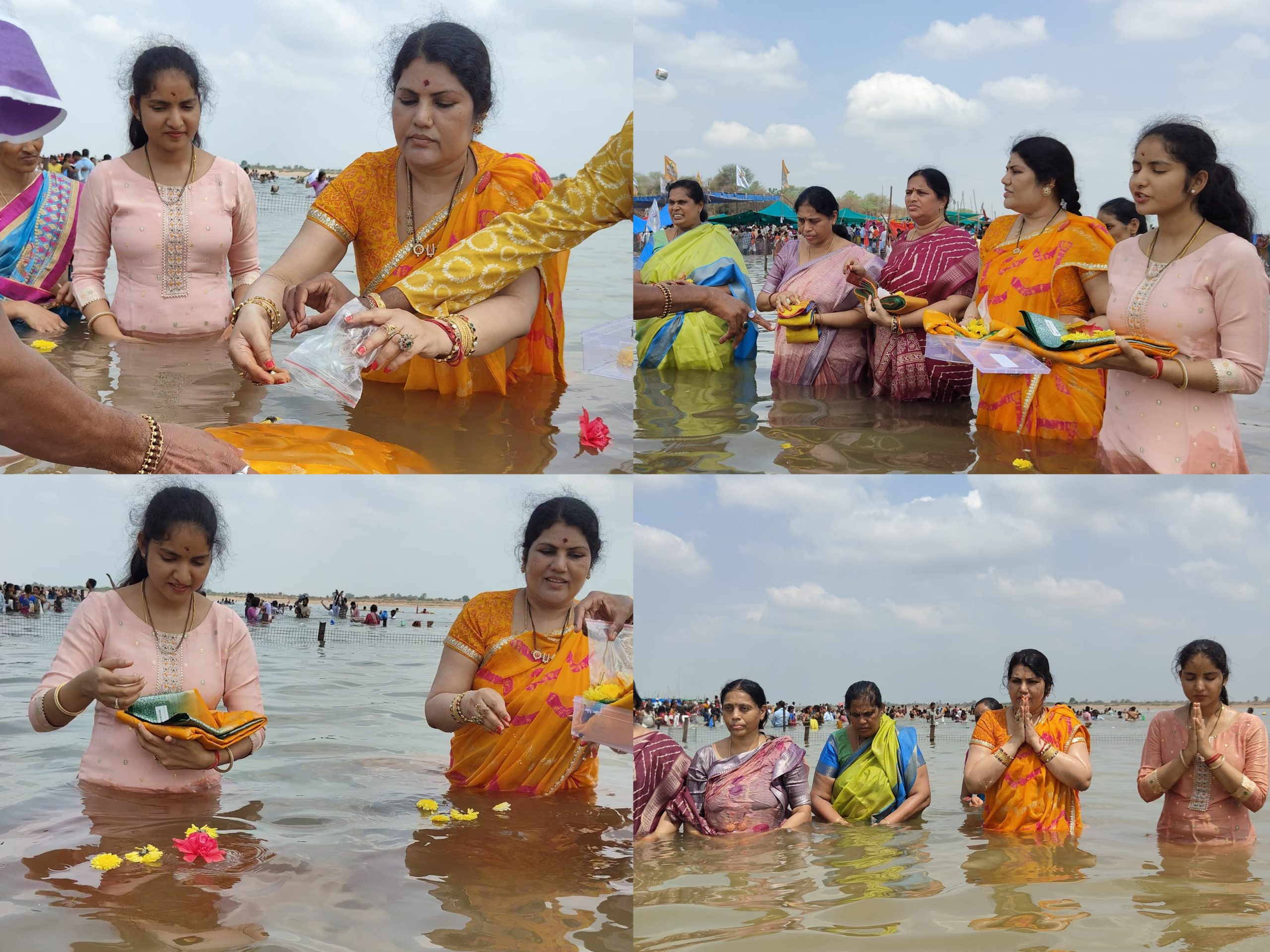 కాలేశ్వరం లోని సరస్వతి నది పుష్కరాలు లో పుష్కర స్నానం ఆచరించిన మన సిరమ్మ