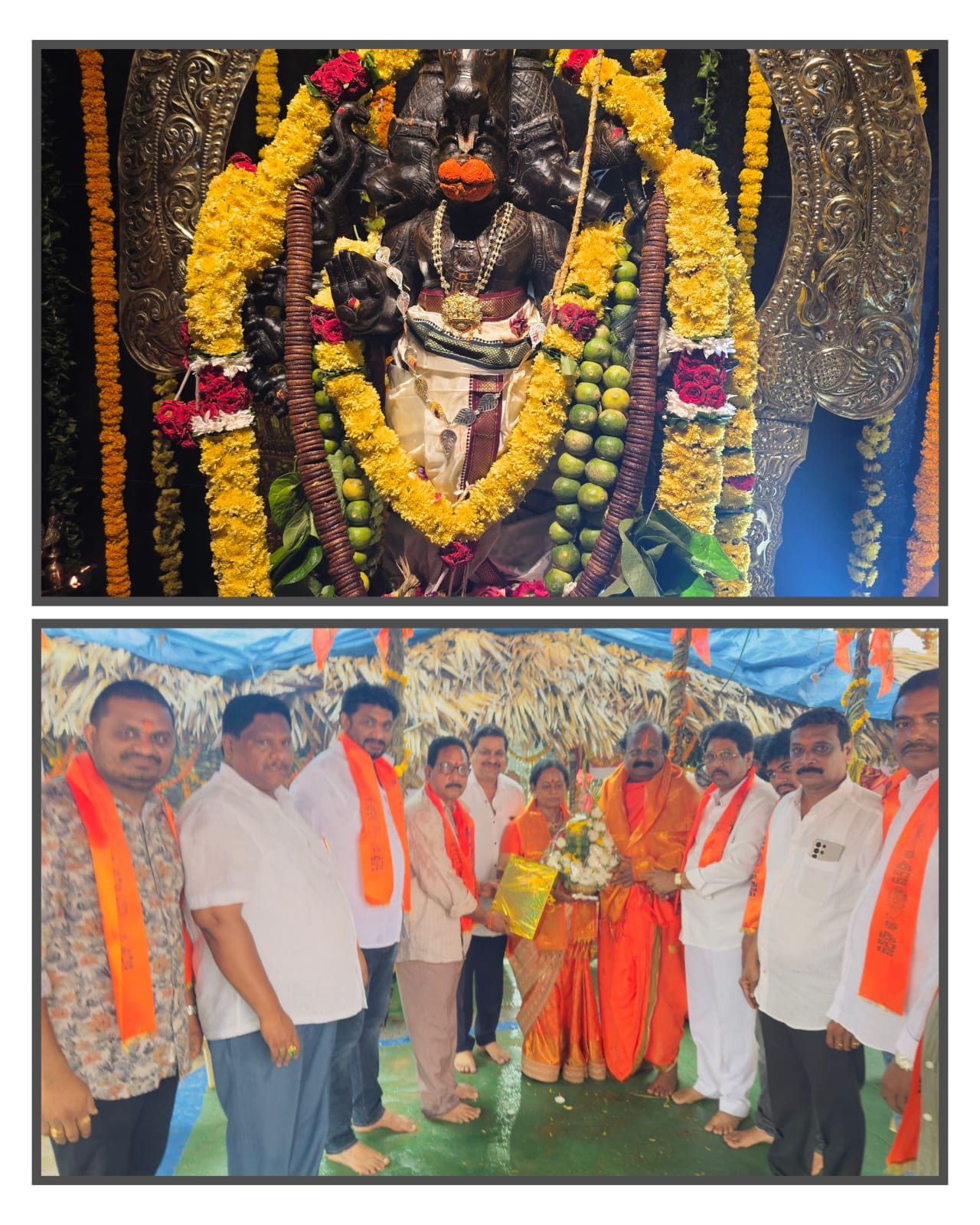 మెట్రో కం అధినేత బాలాజీ దంపతులు చే ఆంజనేయస్వామి విగ్రహ ప్రతిష్ట