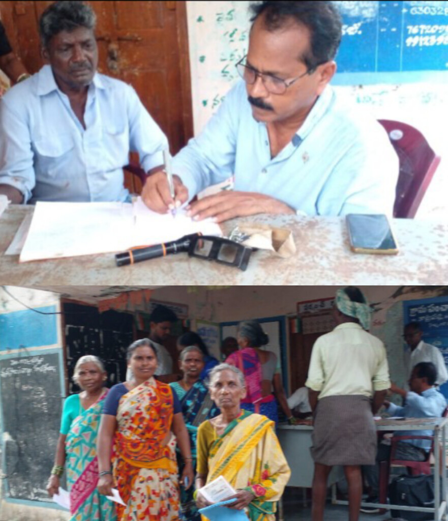 కాట్రపల్లి గ్రామంలో ఉచిత కంటి పరీక్షలు నిర్వహించిన దేవేందర్