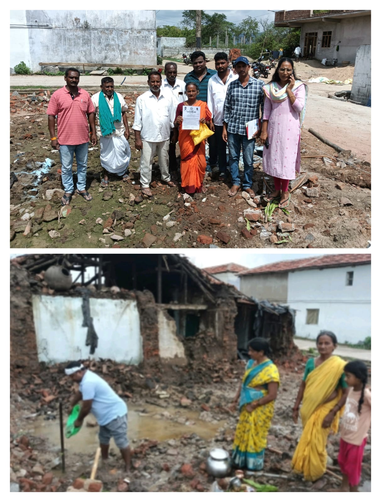 న్యావానంది లో ఇందిరమ్మ ఇండ్లకు ముగ్గు పోసిన అధికారులు..!