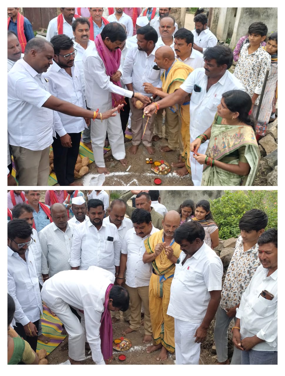 ఇందిరమ్మ ఇండ్ల నిర్మాణానికి భూమి పూజ