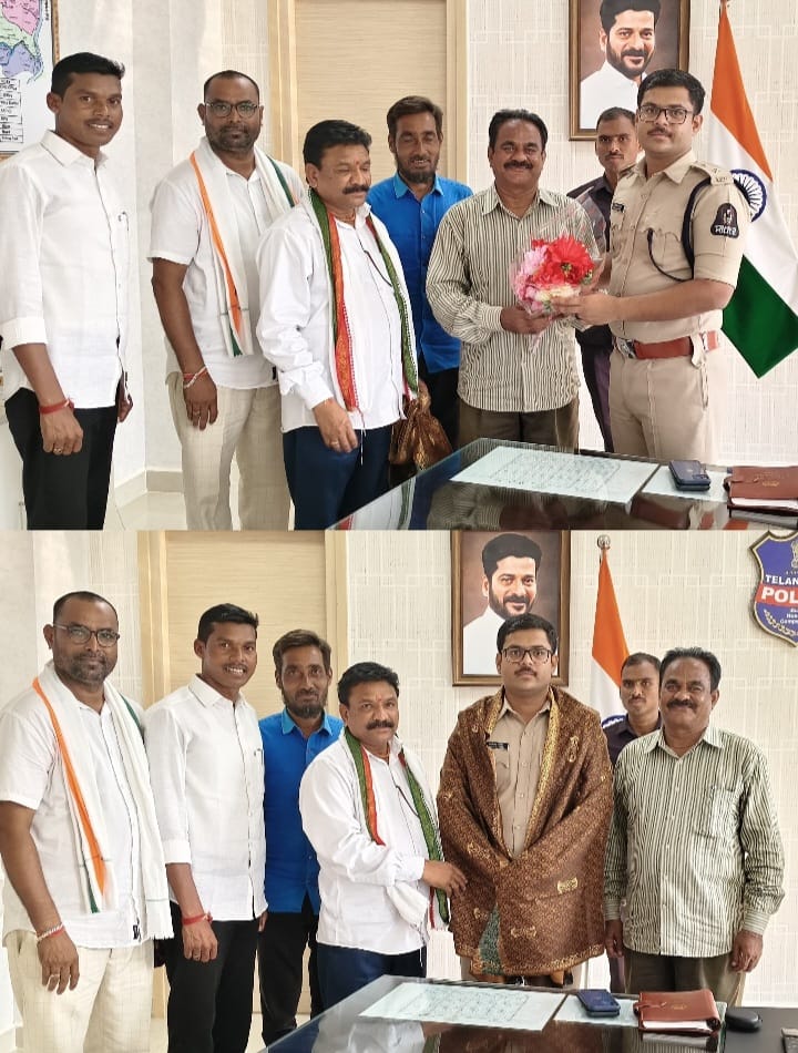 కొమురం భీమ్ జిల్లా ఎస్పీ ని మర్యాద పూర్వకంగా కలిసిన డీసీసీ అధ్యక్షులు కే. విశ్వప్రసాద్ , మరియు మాజీ ఎమ్మెల్యే ఆత్రం సక్కు