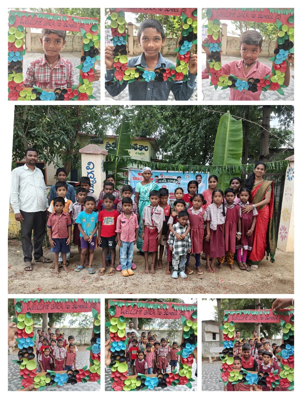 ప్రాథమిక పాఠశాల బందారంలో విద్యార్థులకు ఘనంగా స్వాగతం పలికిన ఉపాధ్యాయులు