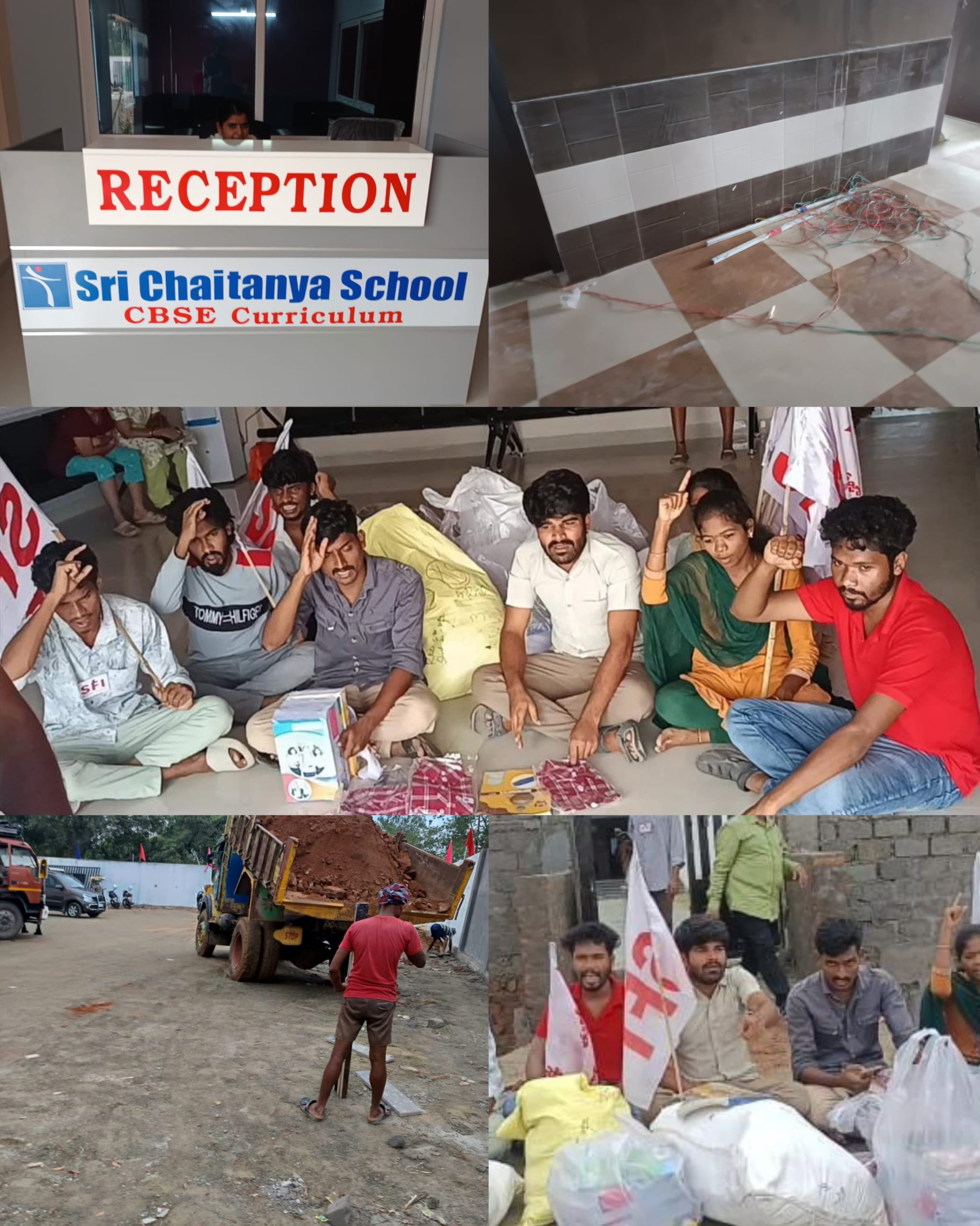 నిర్మాణాలు పూర్తవకుండా అడ్మిషన్లు చేస్తున్న శ్రీ చైతన్య పాఠశాలను సీజ్ చేయాలి – SFI