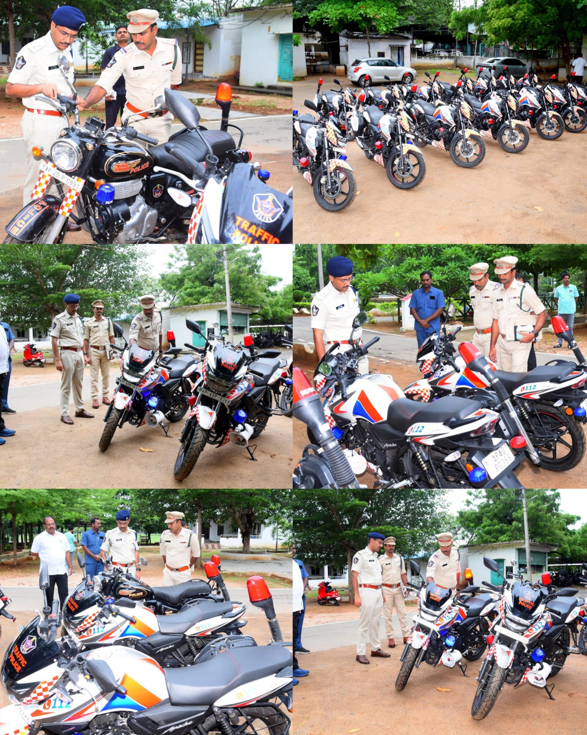 ట్రాఫిక్ రెగ్యులేషను, రహదారి భద్రతకు జిల్లాకు క్రొత్తగా 16 మోటారు సైకిళ్ళు కేటాయింపు