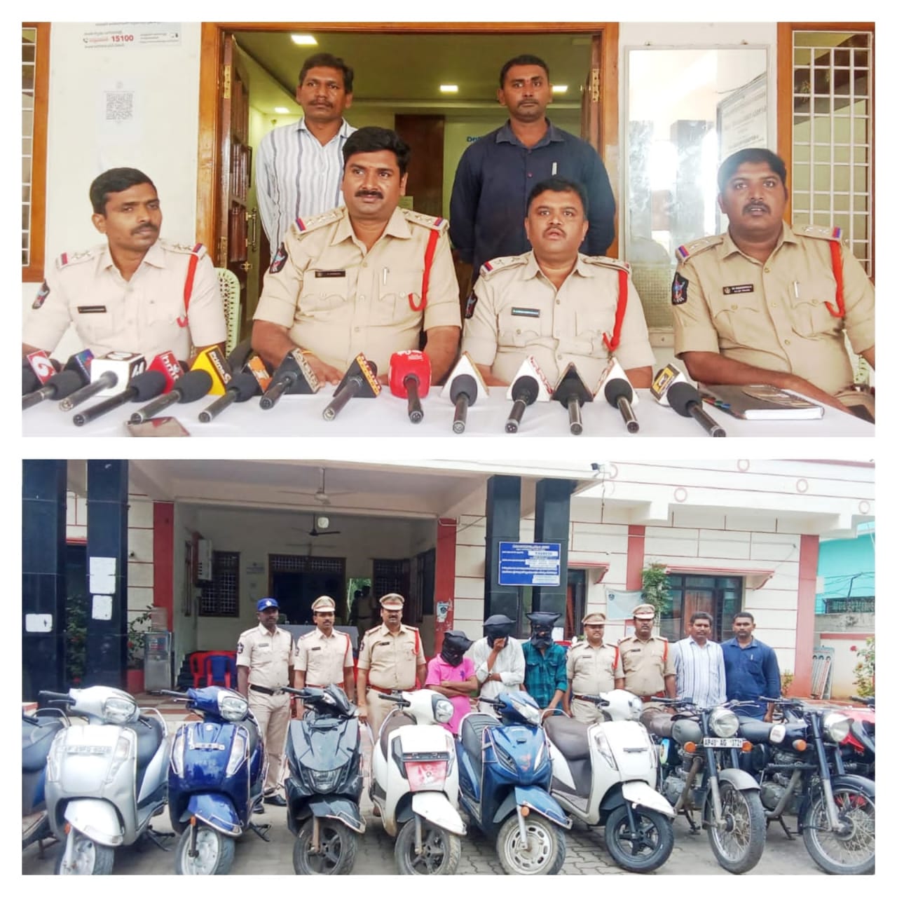 ముగ్గురు దొంగలు అరెస్ట్ 11 బైకులు స్వాధీన