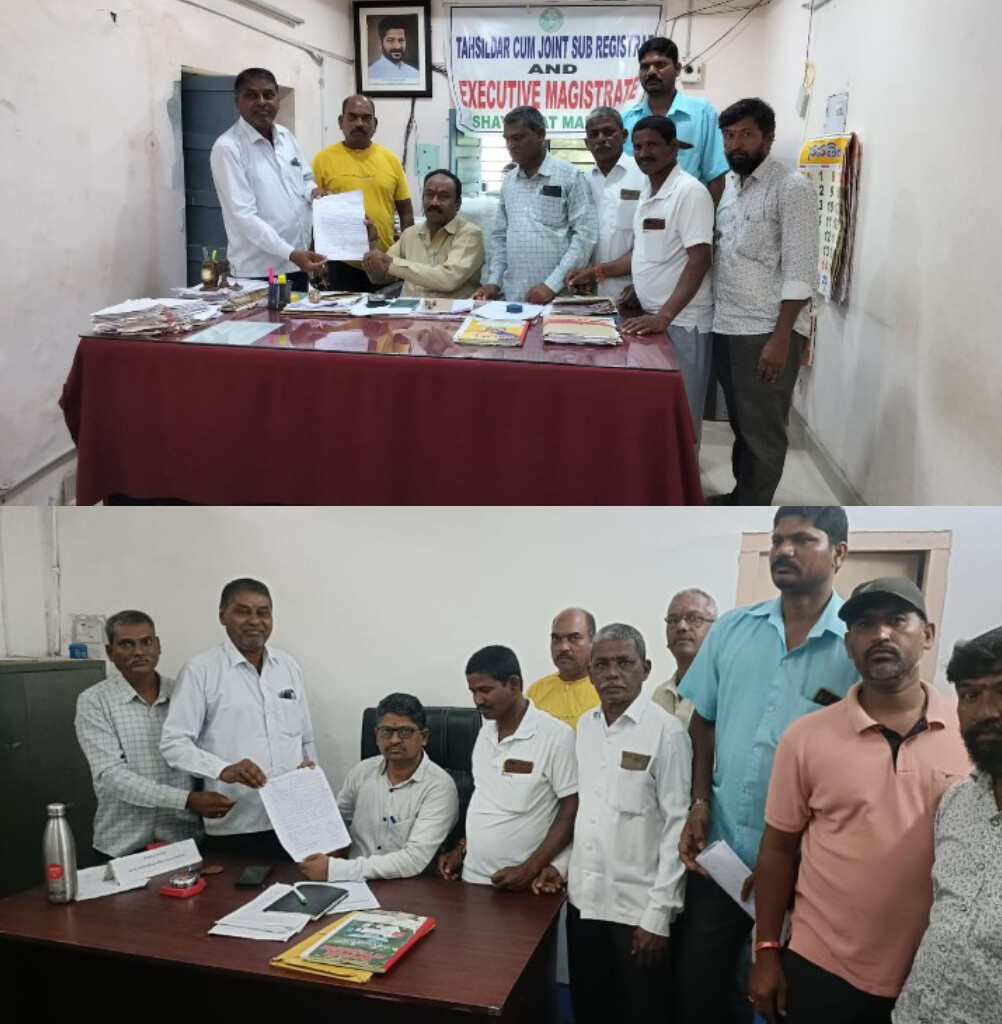 కొండా లక్ష్మణ్ బాపూజీ విగ్రహావిష్కరణ నిర్మాణానికి తహసిల్దార్ కాల్వల సత్యనారాయణ వినతి పత్రం