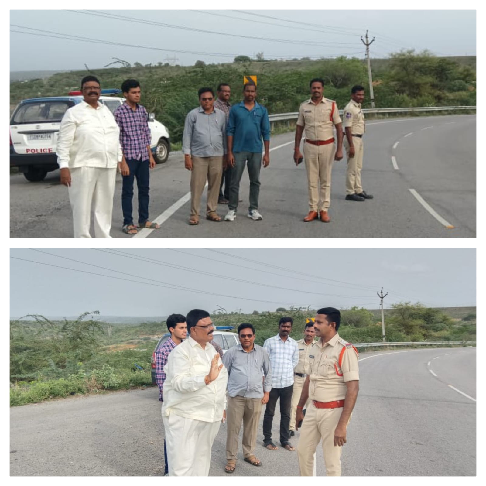 నాగార్జునసాగర్ పరిధిలోనేషనల్ హైవే అథారిటీ, డిటిఆర్ బి ఇన్స్పెక్టర్ ఆధ్వర్యంలో రోడ్డు ప్రమాదాలు జరిగే ప్రదేశాల తనిఖీ