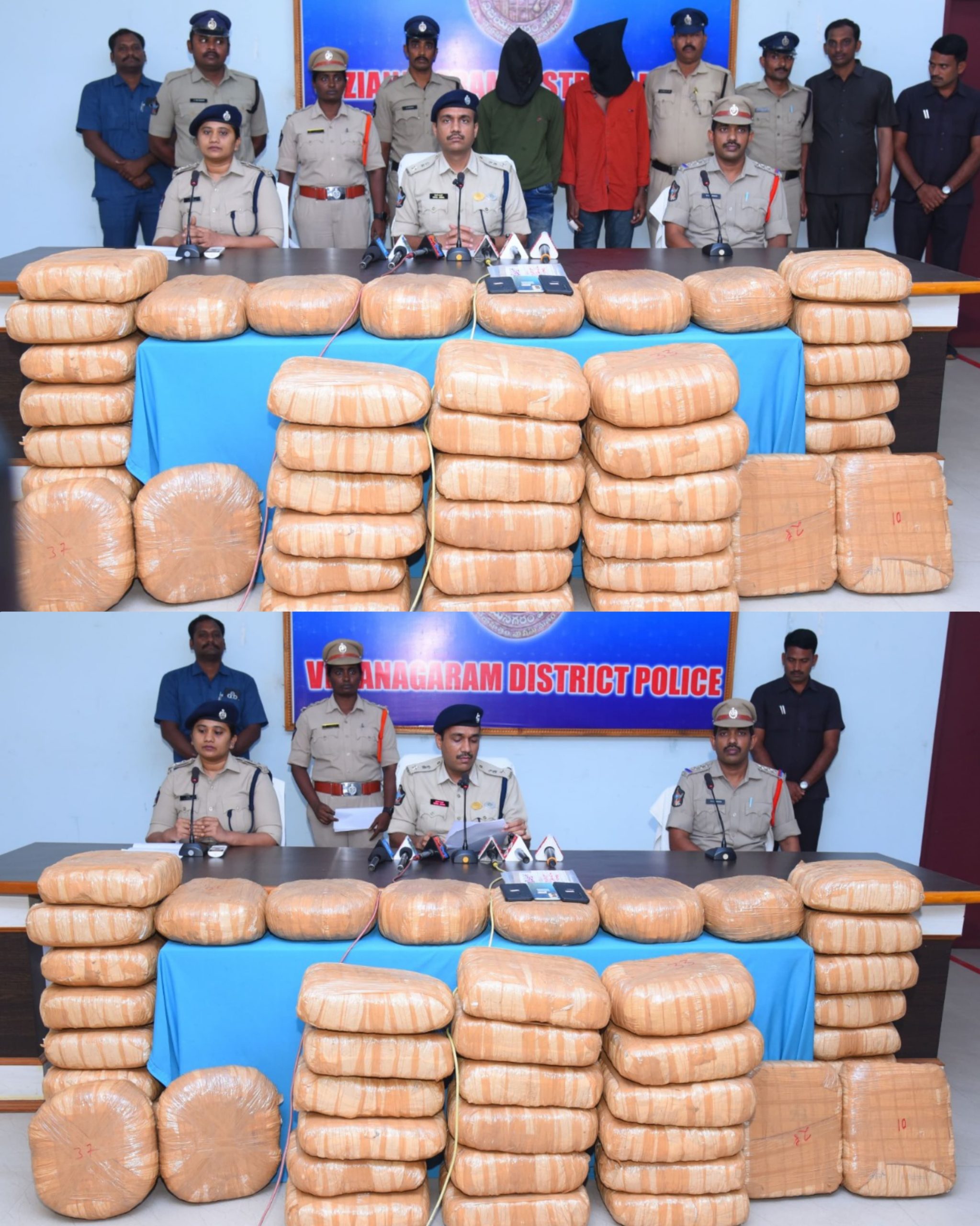 230కిలోల గంజాయితో ఇద్దరు నిందితులను అరెస్టు-విజయనగరం జిల్లా ఎస్పీ వకుల్ జిందల్, ఐపిఎస్