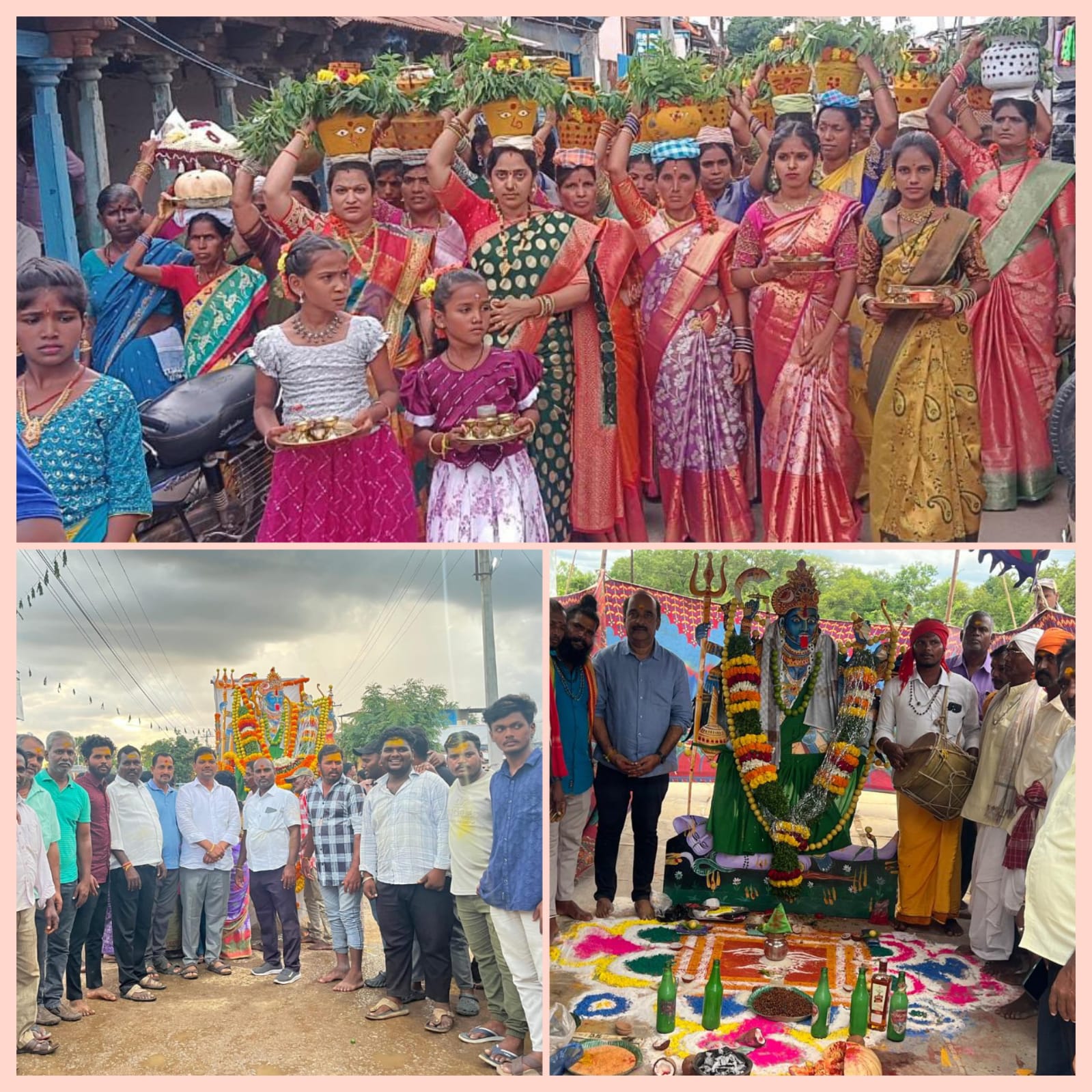 శ్రీ రాజరాజేశ్వరీ దేవాలయం నుండి శ్రీ మహంకాళి అమ్మవారి ఊరేగింపు.