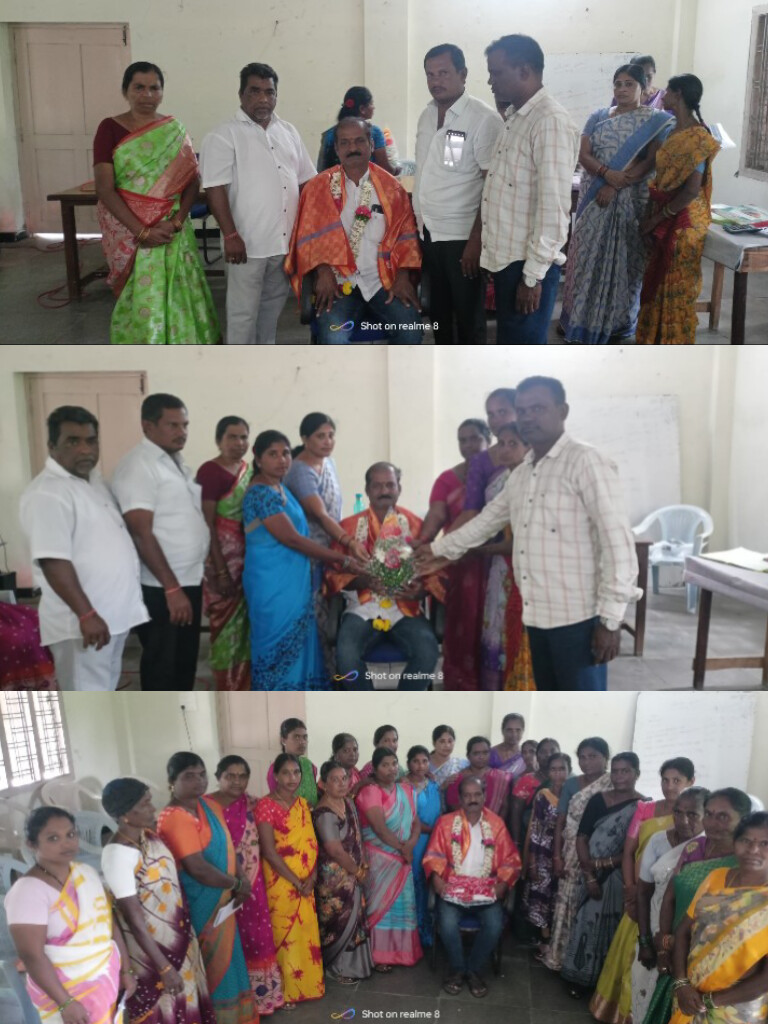 .మండల సమాఖ్య అధ్యక్షుడు బదిలీపై ఏపీఎం శ్రీధర్ రెడ్డికి సన్మానం