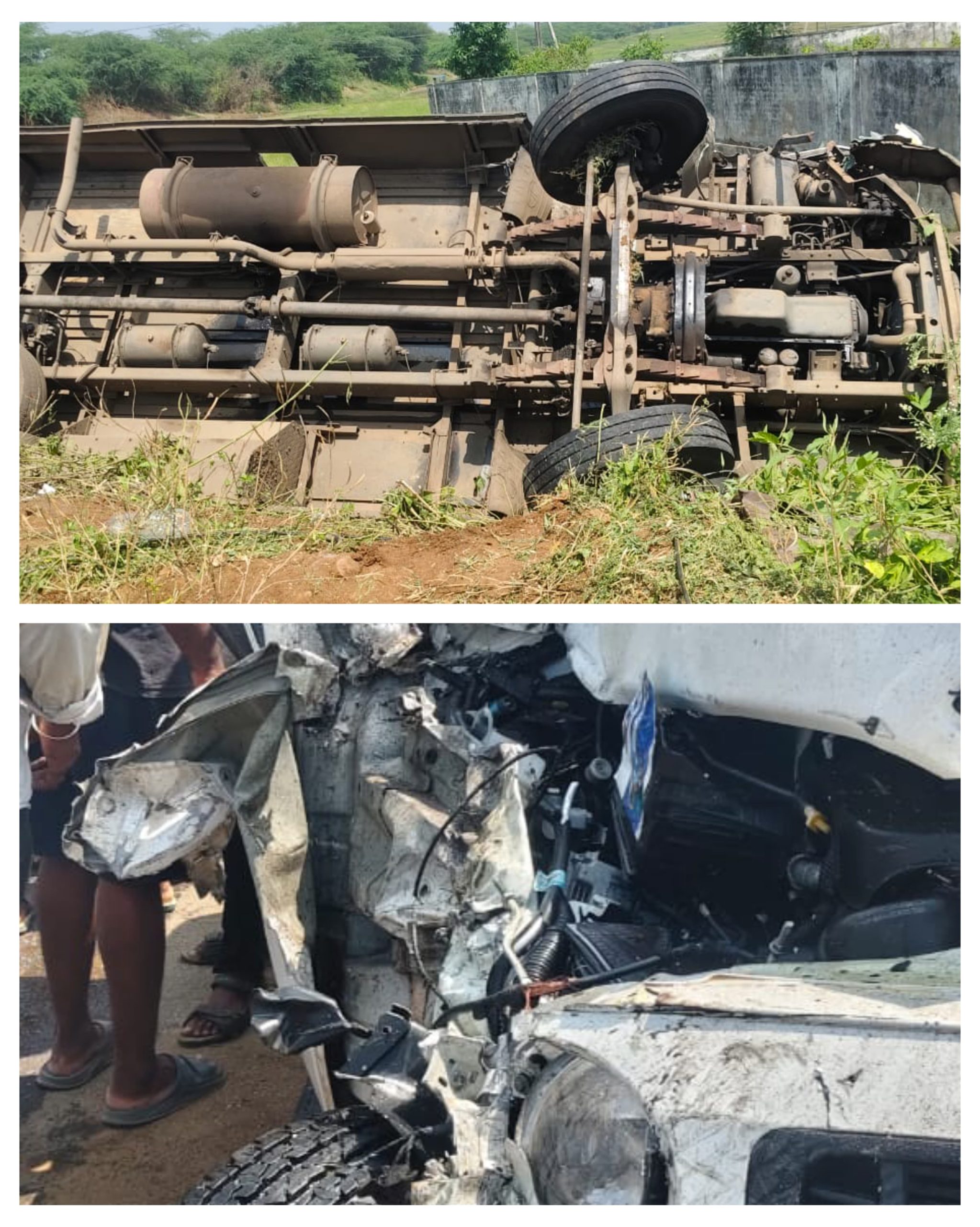 విజయనగరం జిల్లాలో ఆర్టీసీ బస్‌ బోల్తా
