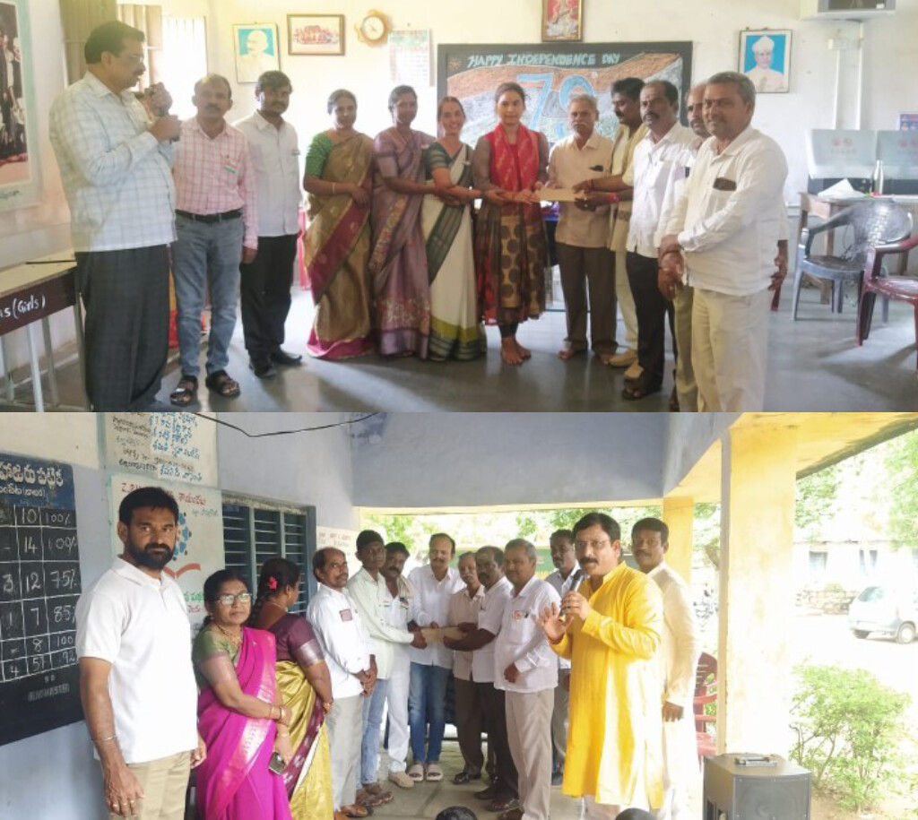 పదవ తరగతి విద్యార్థులకు నగతు బహుకరణ .
