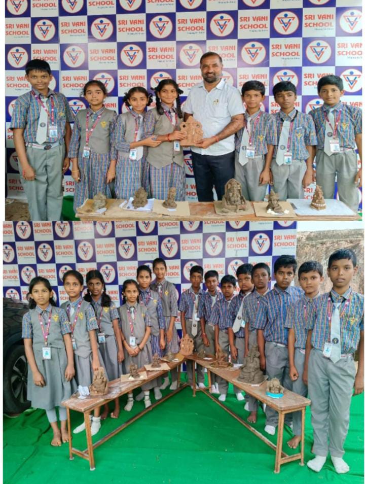 మట్టి వినాయకుడిని పూజిద్దాం శ్రీ వాణీ స్కూల్ డైరెక్టర్ సి.హెచ్ .సత్యం