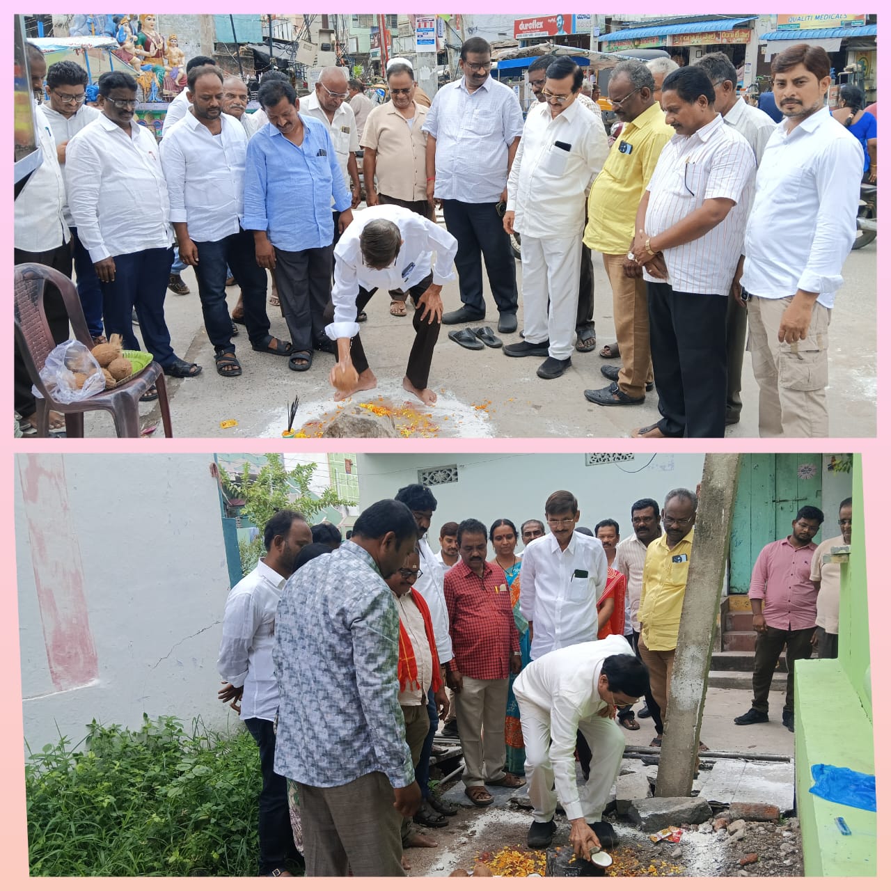 పట్టణంలో రోడ్లు, కల్వర్టుల నిర్మాణానికి శంకుస్థాపన