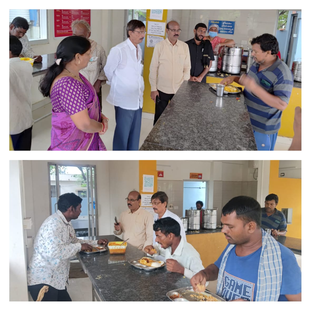 అన్న క్యాంటీన్లలో మున్సిపల్ ఛైర్మన్, కమిషనర్ ఆకస్మిక తనిఖీ