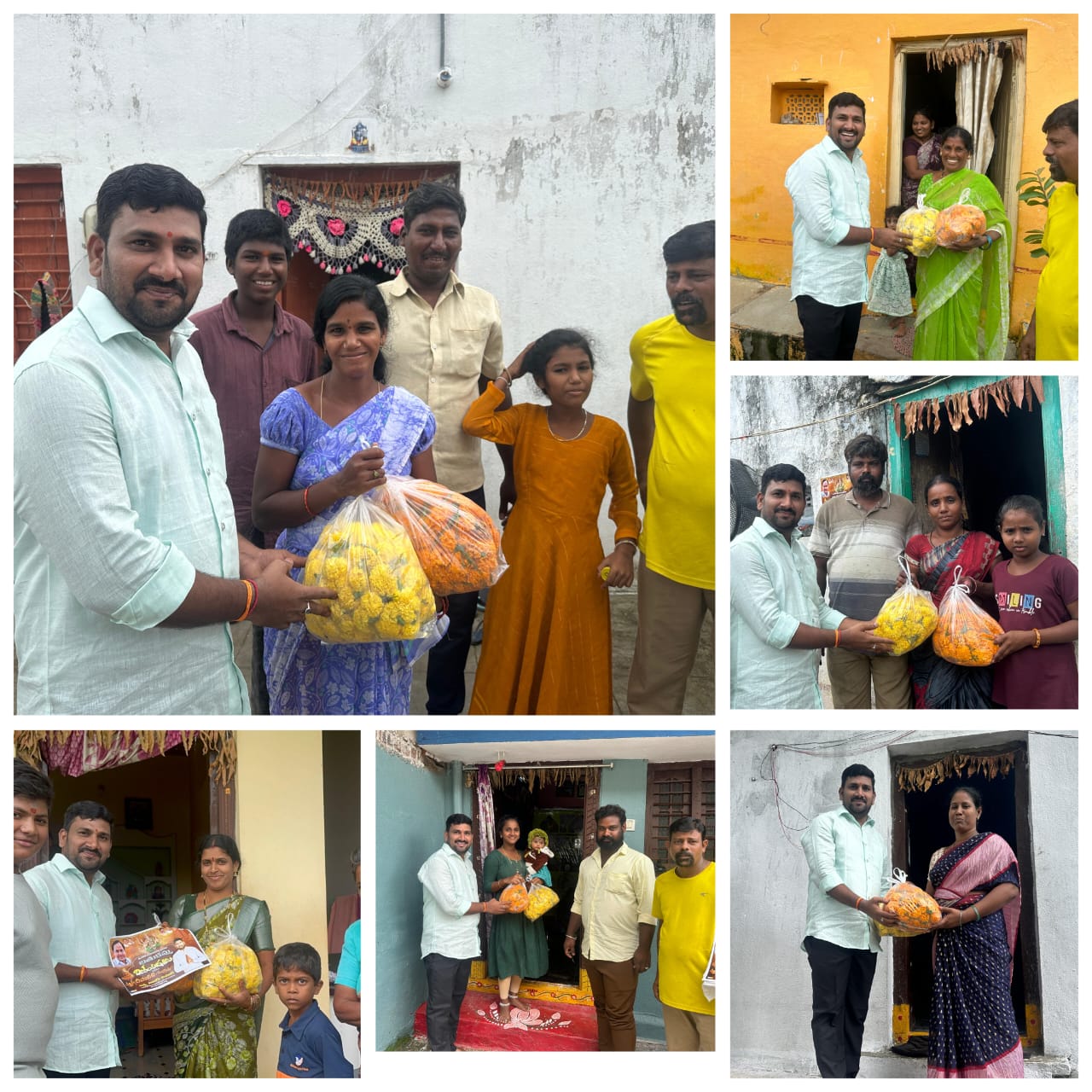 బతుకమ్మ పండగ సందర్భంగా బంతిపూల పంపిణీ కార్యక్రమం.