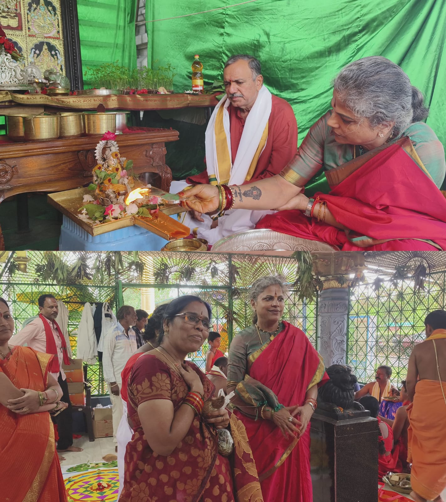 శ్రీ లలితా త్రిపురా సుందరి దేవి మహా చండీ హోమం లో పాల్గొన్న గండ్ర దంపతులు