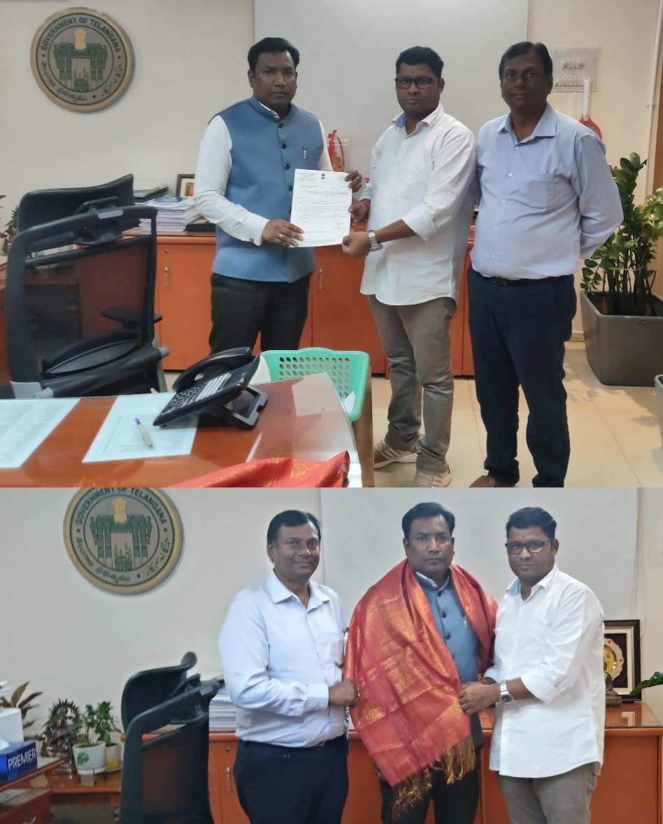 ఈ రోజు హైదరాబాదు లోనవీన్ నికోలాస్ ,ఐ.ఏ.ఎస్డైరెక్టర్ పాఠశాల విద్యాశాఖ తెలంగాణ రాష్ట్ర ప్రాజెక్ట్ డైరెక్టర్తన కార్యాలయంలో మర్యాదపూర్వకంగా కలవడం జరిగింది.AITF స్టేట్ వర్కింగ్ ప్రెసిడెంట్NHRC సంగారెడ్డి జిల్లా చైర్మన్వినయ్ పవర్