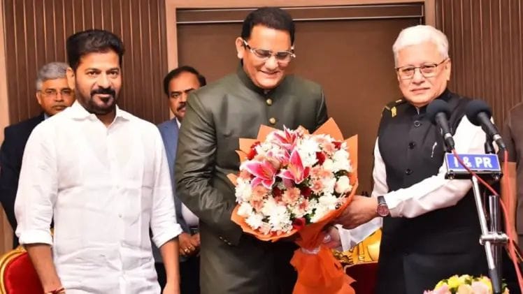 అజారుద్దీన్ అనే నేను..మంత్రిగా ప్రమాణం, శాఖల పై రేవంత్ నిర్ణయం..!!