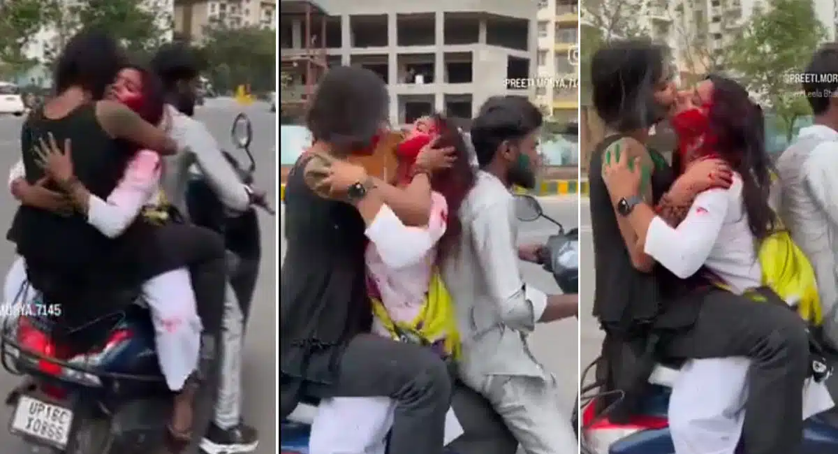 పబ్లిక్ లో స్కూటీ పై ఇద్దరు అమ్మాయిల రొమాన్స్.. ఇలా తయ్యారు ఏంటమ్మా మీరు..! (వీడియో చూడండి)