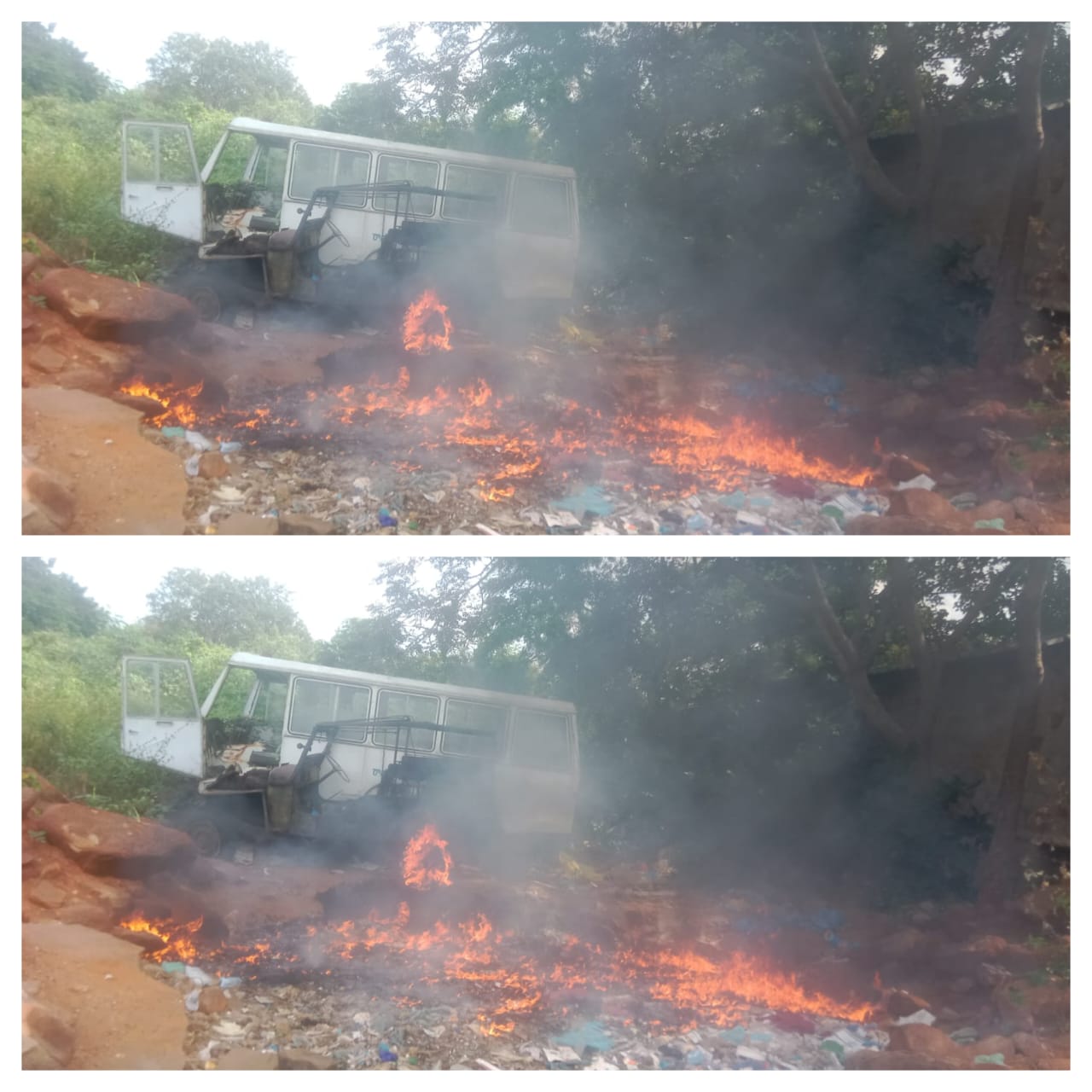 కమల నెహ్రూ ఏరియా ఆసుపత్రి సిబ్బంది నిర్లక్ష్య ధోరణి ఆసుపత్రి వ్యర్ధాలను ఆవరణలోనే తగలబెడుతున్న సిబ్బంది వ్యర్ధాలనుంచి వచ్చే పొగతో ఇబ్బందులు పడుతున్న స్థానికులు