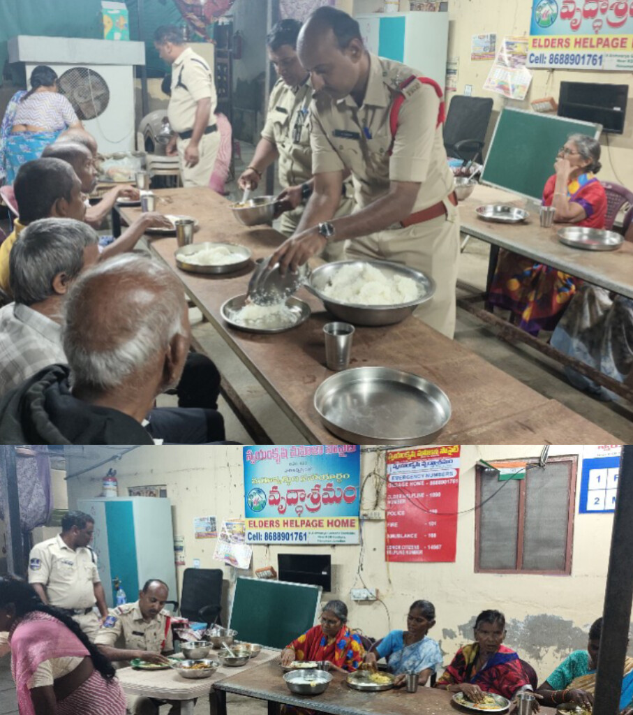 స్వయం కృషి వృద్ధ ఆశ్రమం లో అన్నదాన చేసిన ఎస్సై సతీష్ బాబు
