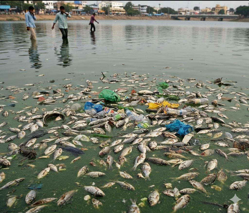 చేపల మృత్యువాత, దుర్వాసనతో ప్రజల అవస్థ