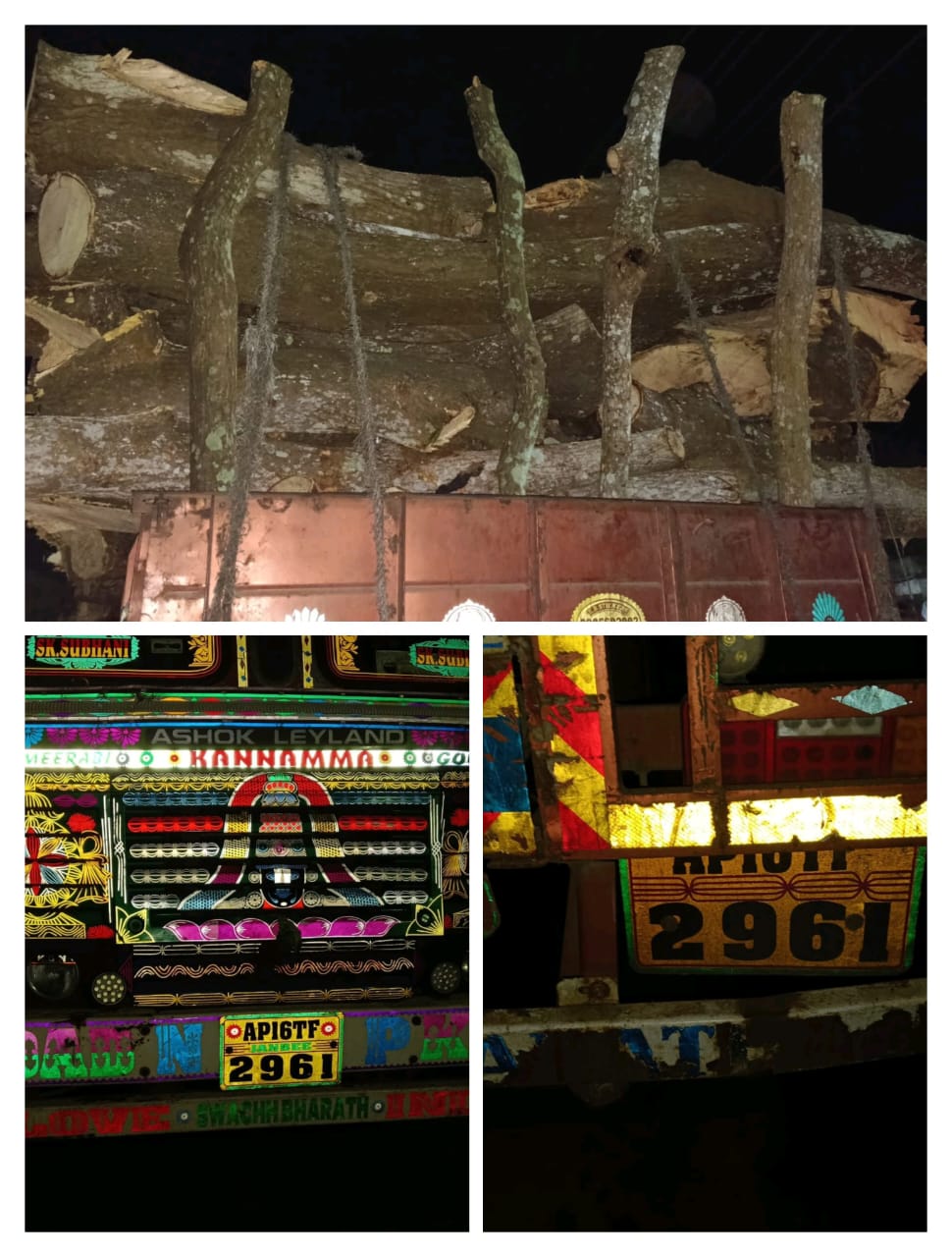 లారీతో తరలిపోతున్న అక్రమ కలప