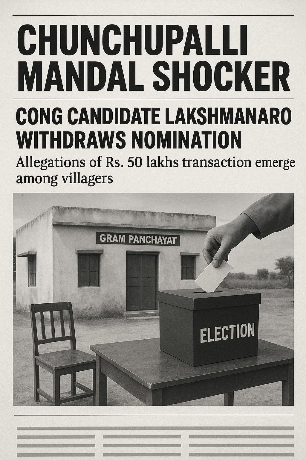 చుంచుపల్లి మండలంలో సంచలనం – విద్యానగర్ కాలనీ గ్రామపంచాయతీ సర్పంచ్ పోటీలో కాంగ్రెస్ షాక్!