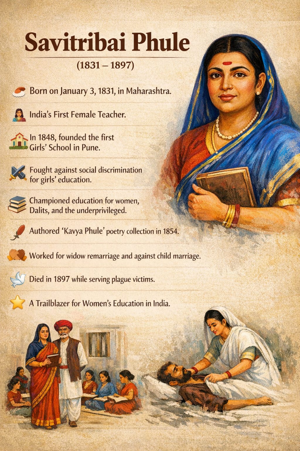 నేడు సావిత్రిబాయి ఫూలే జయంతి
