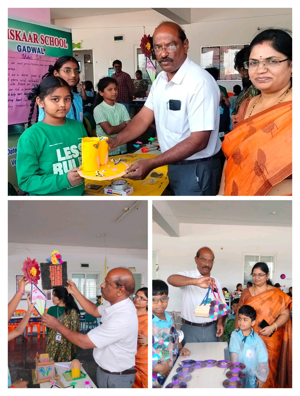 వ్యర్థమైన వస్తువులతో ఉపయోగపడేటట్లు చేసిన సంస్కార్ స్కూల్ విద్యార్థులు