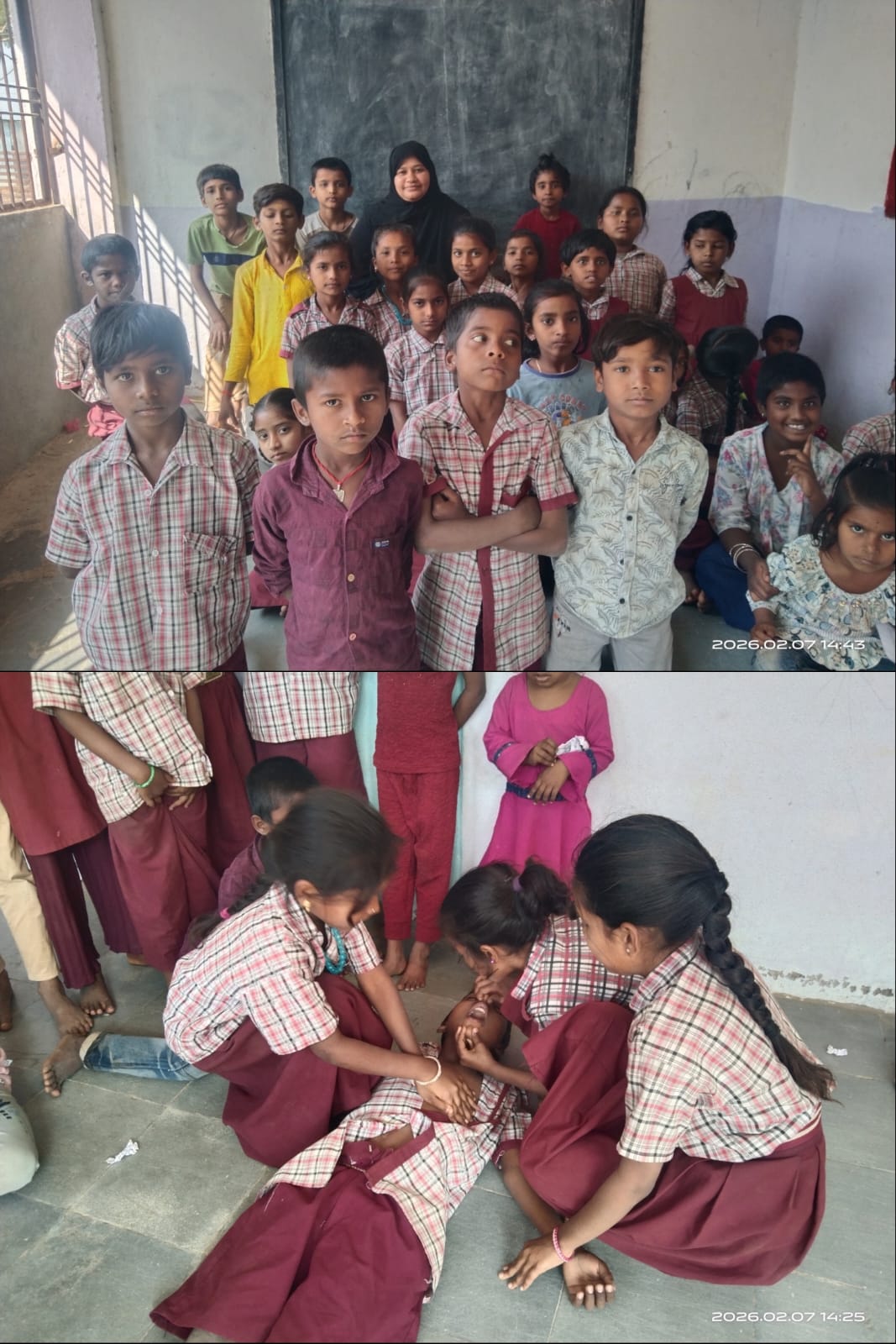 చాప్ట కే పాఠశాలలో సిపిఆర్ నిర్వహిస్తున్న విద్యార్థులు,