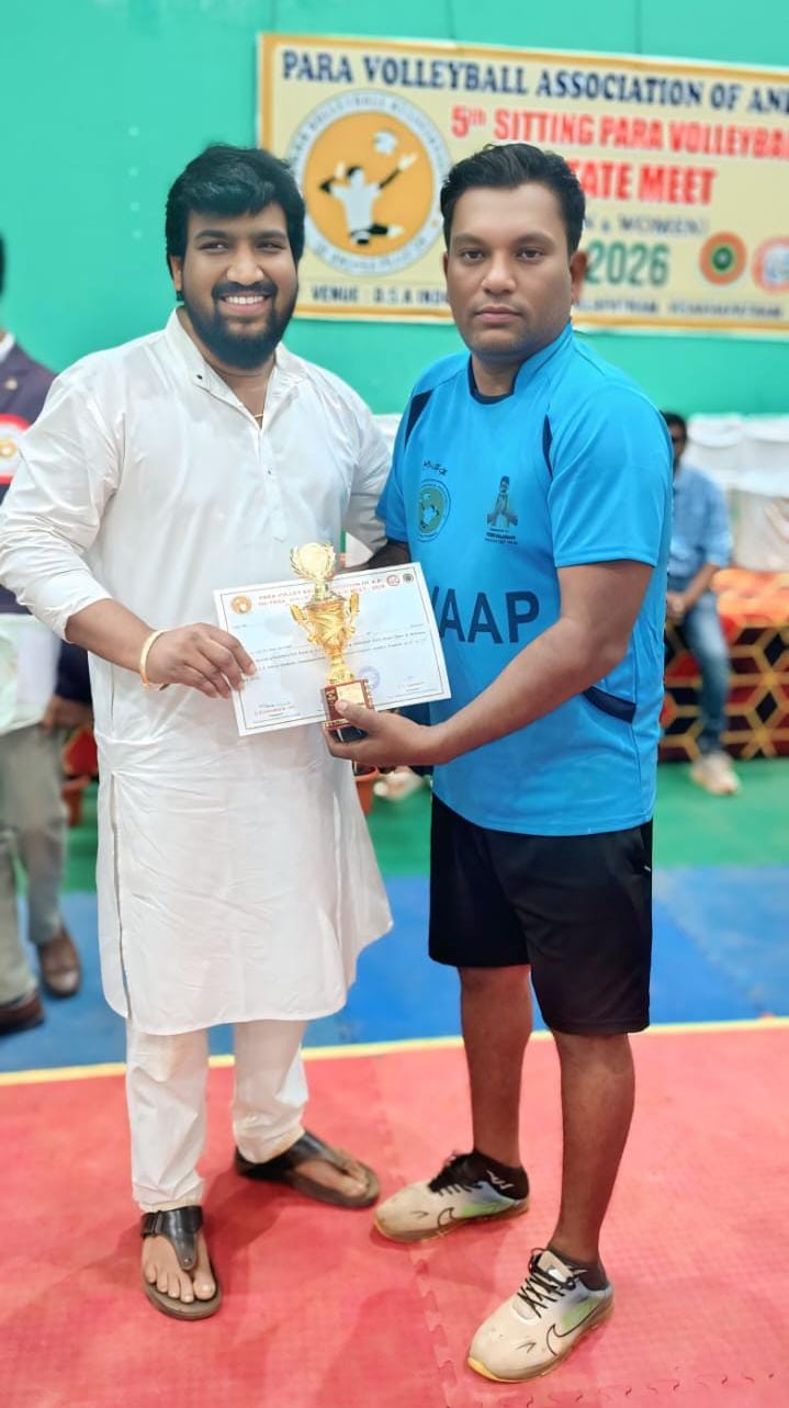14వ జాతీయ పారా సిట్టింగ్ వాలీబాల్ రాష్ట్ర జట్టుకు ఎంపికైన అలుసూరి శివకోటి