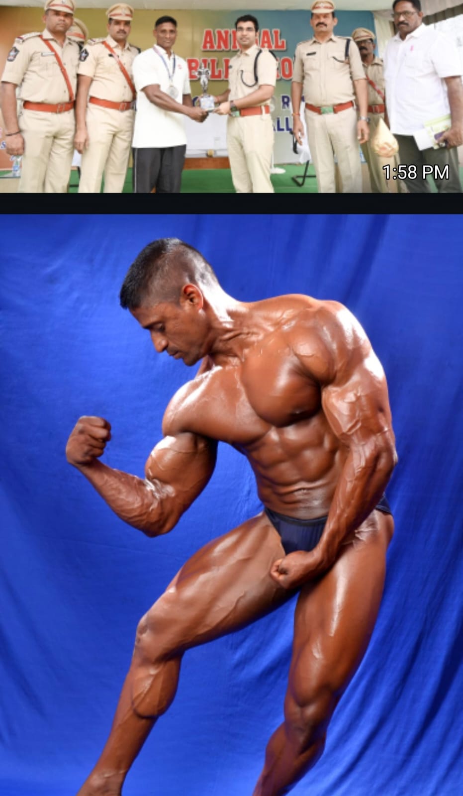 బాడీ బిల్డింగ్ లో రజత పతకం సాధించిన అనకాపల్లి పోలీస్ కానిస్టేబుల్‌ శ్రీనివాసరావు ను అభినందించిన జిల్లా ఎస్పీ తుహిన్ సిన్హా