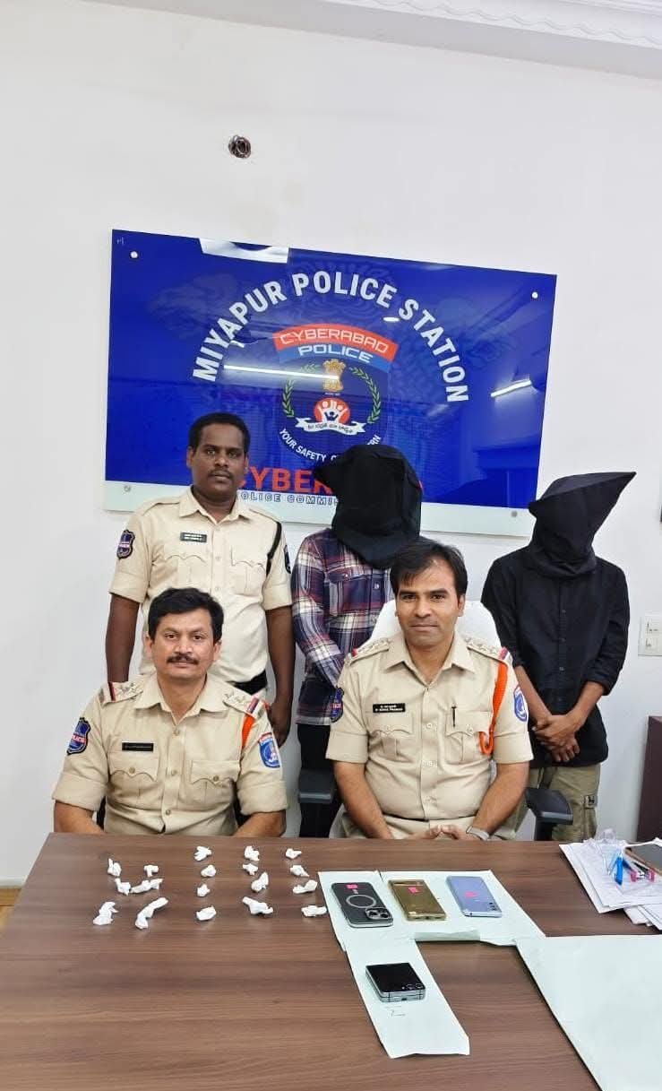 మియాపూర్‌లో డ్రగ్స్ విక్రయిస్తున్న ముగ్గురు నిందితుల అరెస్ట్: 12.6 గ్రాముల డ్రగ్ స్వాధీనం