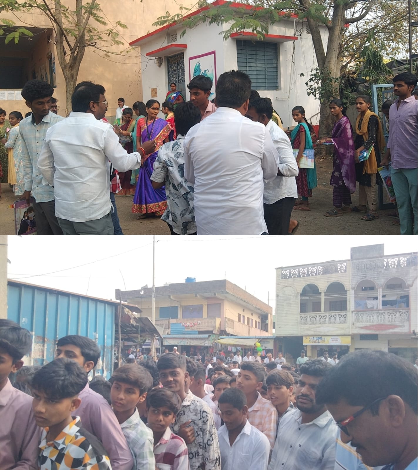 కంగ్టి లో పరీక్ష కేంద్రలకు సకాలంలో హాజరైనా విద్యార్థుల,