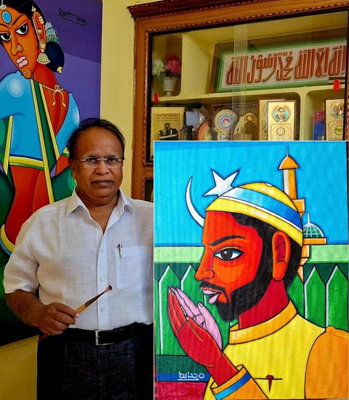 రంజాన్ ‘రంజాన్ ముబారక్’ చిత్రం ఆవిష్కరన . అంతర్జాతీయ చిత్రకారులు రుస్తుం