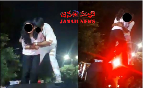 పోలీస్ జీపు పైకి ఎక్కి పిచ్చి వేషాలు వేసిన  జంట .. ఆ తర్వాతా (వీడియో చుడండి)