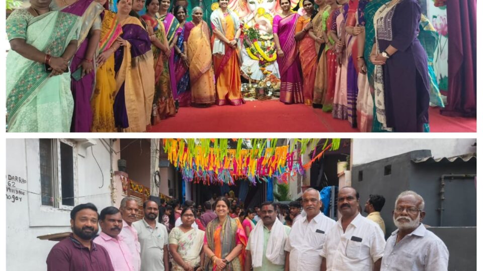 వినాయక మండపాల వద్ద మాజీ కార్పొరేటర్ మాధవరం రోజా దేవి రంగారావు ప్రత్యేక పూజలు